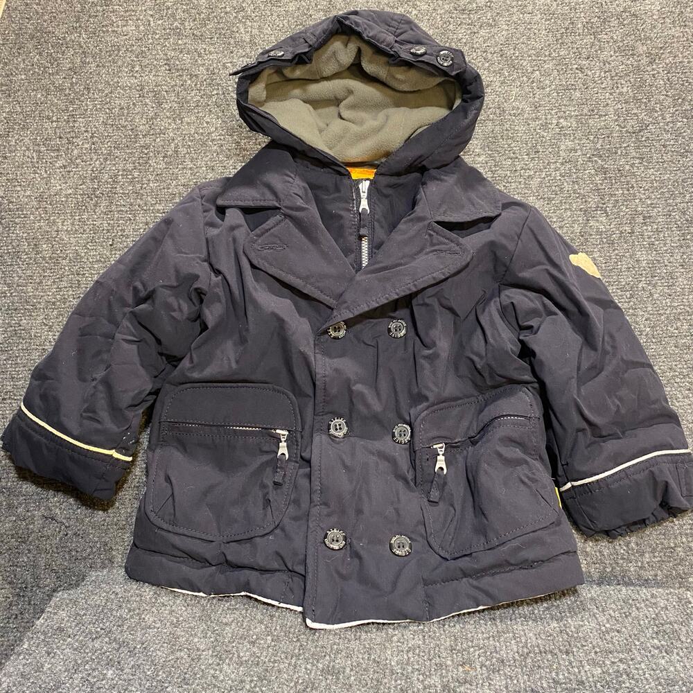 Steiff Kids 18 Month Reflective Trim Navy Blue Winter Jacket Coat Hooded Lined